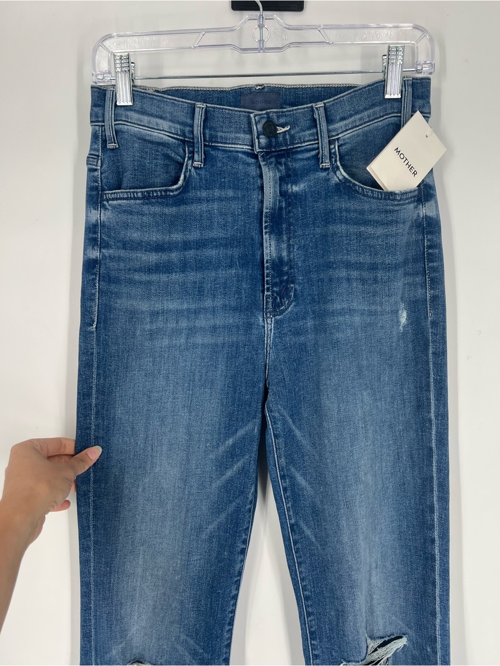 Mother The Hustler Ankle Fray Distressed Dark Jeans in Can't Stop Staring 28 NWT - Picture 3 of 8